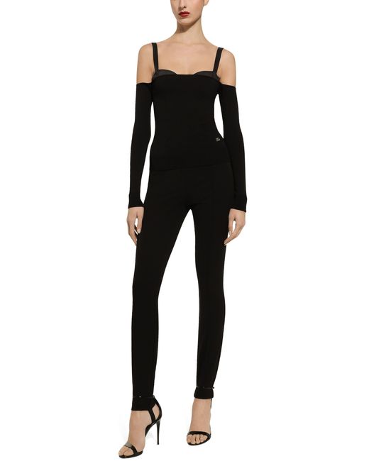 Dolce & Gabbana Black Jersey Milano Rib leggings