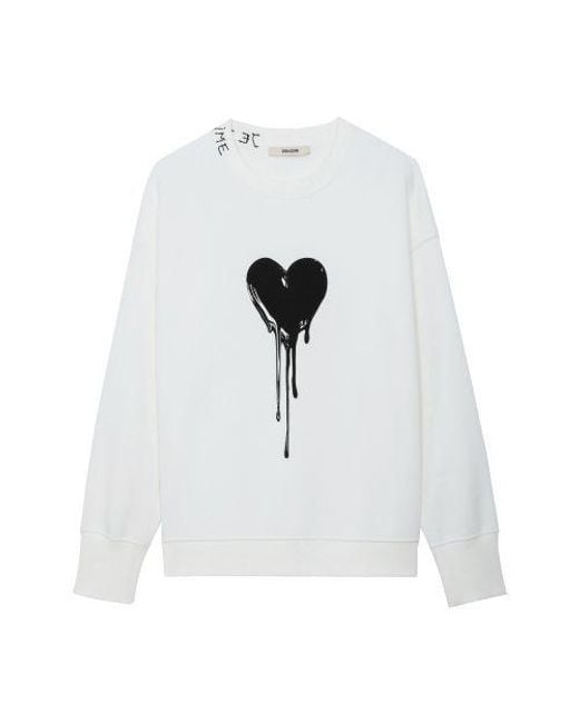 Zadig & Voltaire White Oscar Heart Sweatshirt