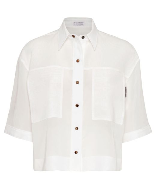Brunello Cucinelli White Organza Shirt