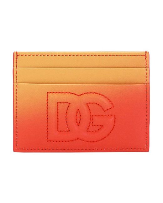Dolce & Gabbana Orange Dg Logo Card Holder