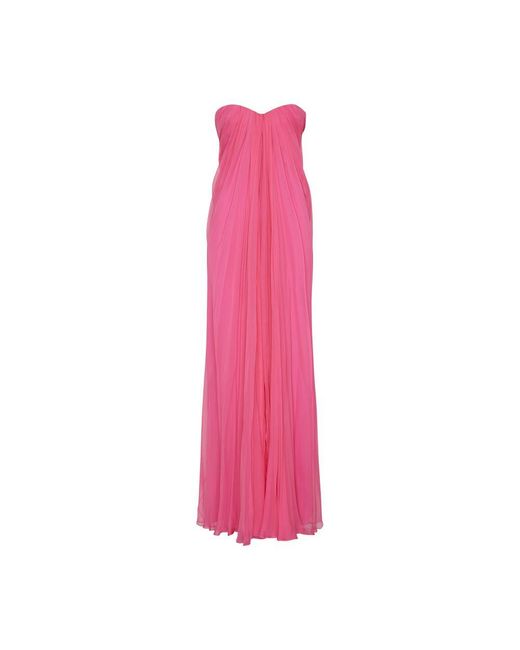 Alexander McQueen Pink Flared Cut Dress
