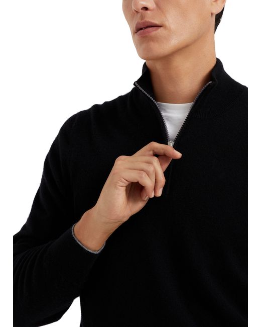Brunello Cucinelli Black Cashmere Sweater for men