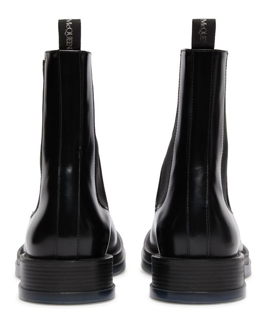 Alexander McQueen Black Leather Boots for men
