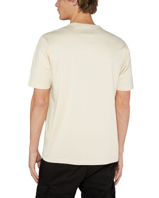 C P Company White 30/2 Mercerized Jersey Twisted Logo T-Shirt for men