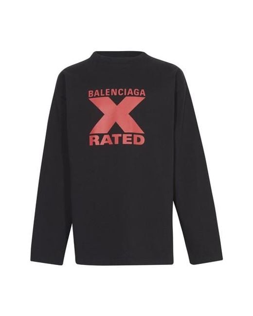 Balenciaga Black X Rated Large Fit T-shirt for men