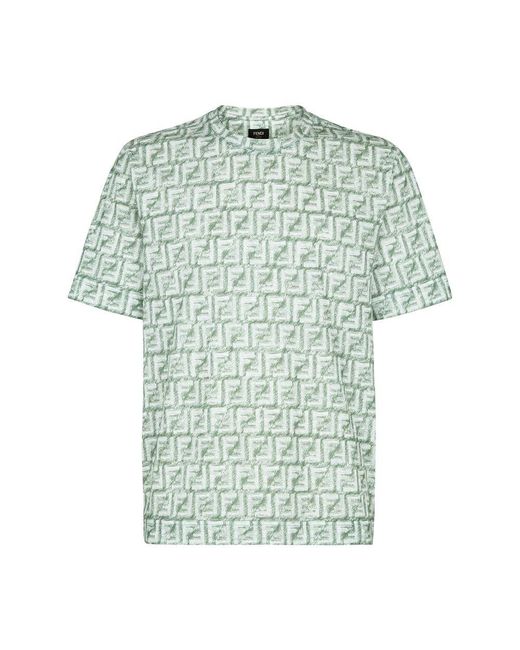 Fendi Green Oversized T-Shirt for men
