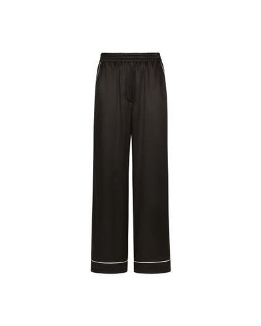 Dolce & Gabbana Black Silk Pajama Pants