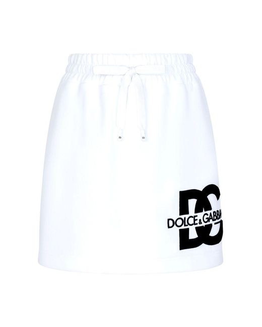Dolce & Gabbana White Jersey Miniskirt