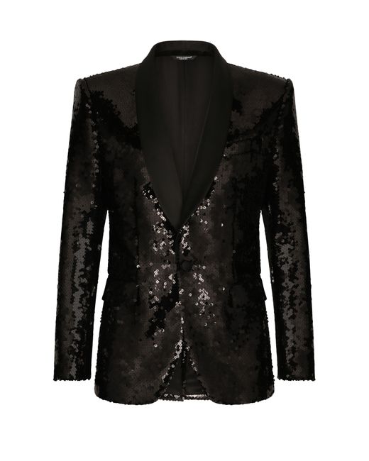 Dolce & Gabbana Smoking Jacke mit einfacher Knopfleiste Sicily mit Pailletten in Black für Herren