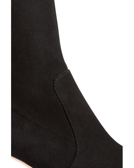 Vanessa Bruno Nubuck Leather Thigh-high Boots in Black | Lyst