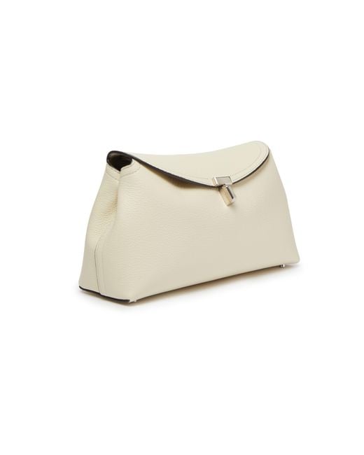 Totême  Black Leder Clutch-Tasche T-Lock