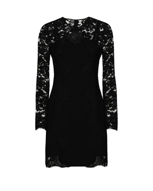 Dolce & Gabbana Black Short Cordonetto Lace Dress