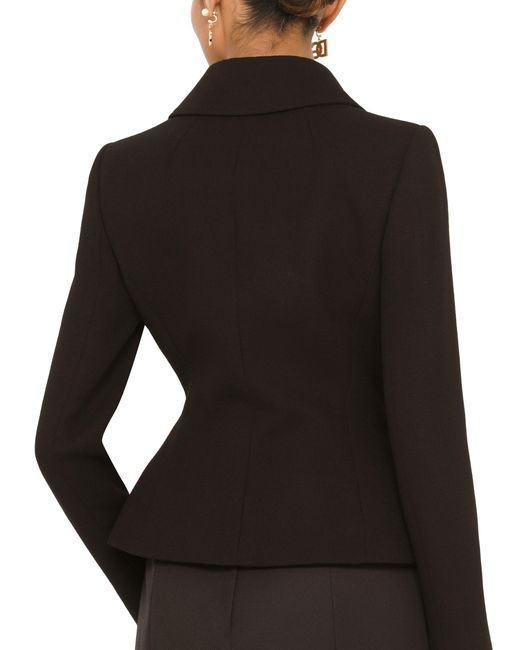 Dolce & Gabbana Black Double-Breasted Virgin Wool Jacket