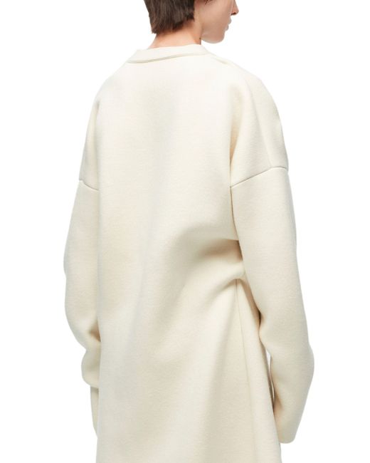 Loewe White Oversized Draped Coat