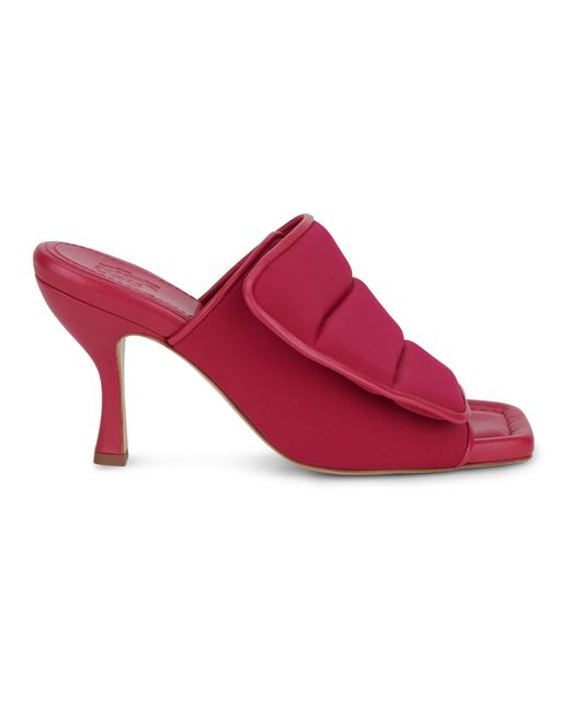 GIA COUTURE Red Velcro Strap Mules