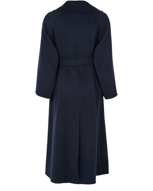 Max Mara Blue Doris Long Belted Coat