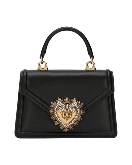 Dolce & Gabbana Black Small Devotion Top-handle Bag
