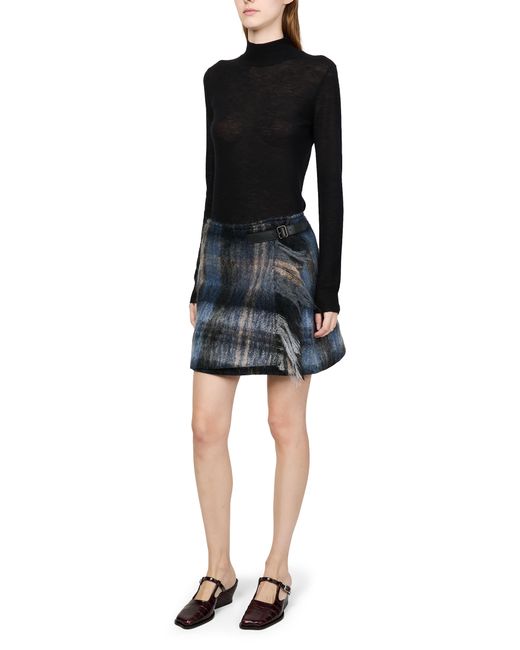 Loewe Blue Mohair And Wool Blend Mini Skirt