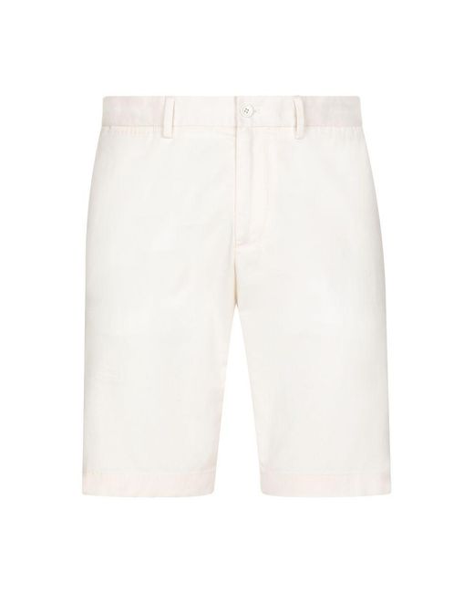 Dolce & Gabbana White Stretch Cotton Shorts for men