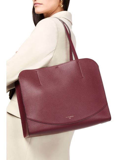 Fleuron Purple Mittelgroße Cabas-Tasche Oak