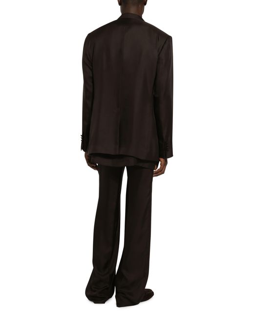Dolce & Gabbana Zweireihige Jacke aus Seide in Black für Herren