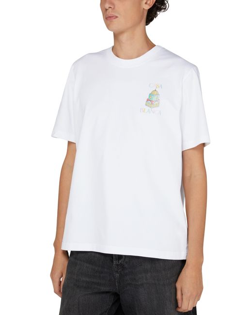 Casablancabrand Bedrucktes T-Shirt in White für Herren