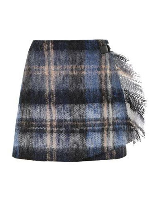 Loewe Blue Mohair And Wool Blend Mini Skirt