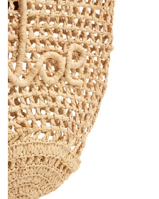 Chloé Metallic Summer Banana Small Raffia Tote Bag