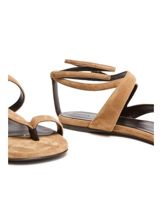 Khaite Brown Aimee Ankle Strap Sandals