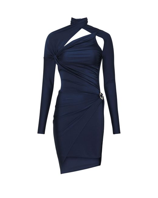 Coperni Blue Asymmetric Twisted Dress