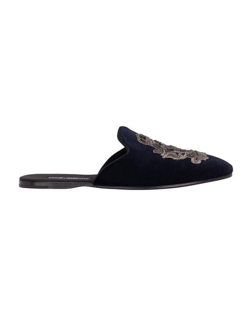 Dolce & Gabbana Blue Velvet Slipper for men