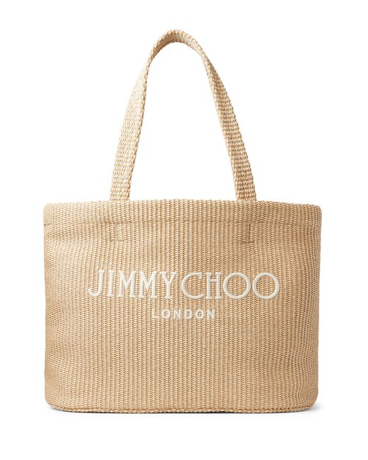 Jimmy Choo Natural Woven Beach Tote Bag