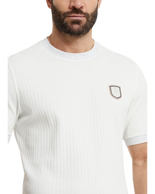 Brunello Cucinelli White T-Shirt With Tennis Badge for men