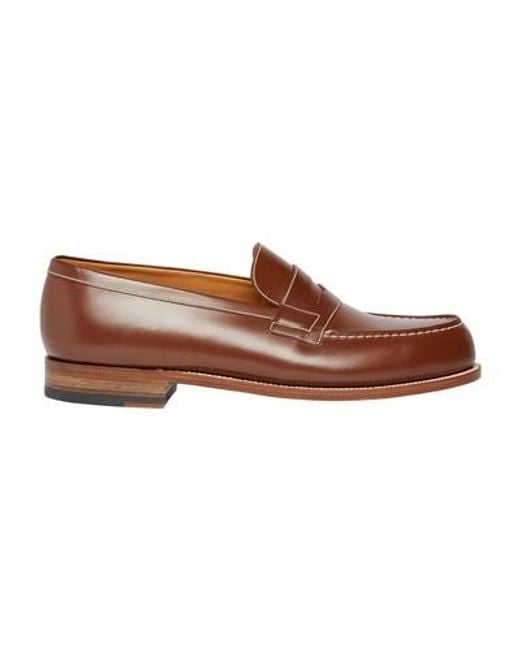 J.M. Weston Brown Animation Flat Loafers for men