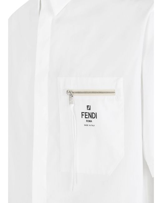 Chemise coupe classique Fendi pour homme en coloris White