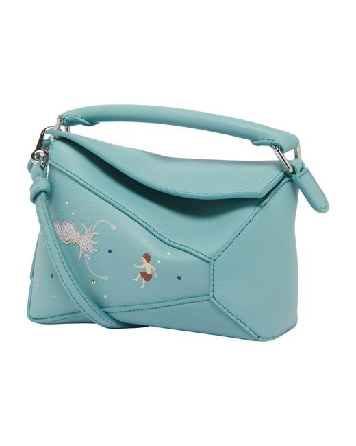 Loewe Blue Unterwasserwelt-Mini-Tasche Puzzle Edge Aus Klassischem Kalbsleder