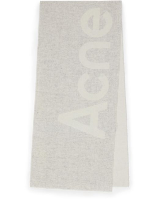 Acne Gray Logo Scarf