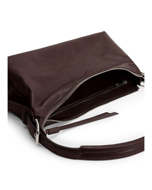 Lemaire Brown Belted Leather Baguette Bag