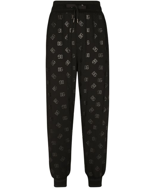 Dolce & Gabbana Black JOGGING Logo Print Pants for men