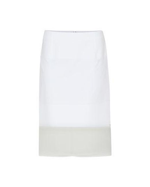 Sportmax White Turchia Midi Skirt