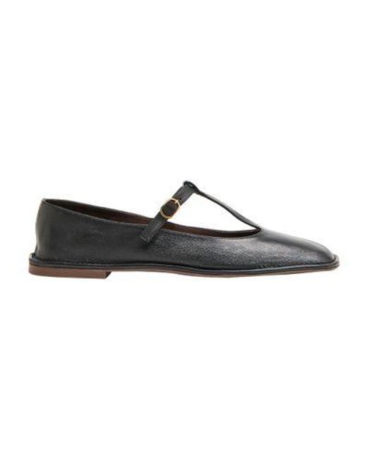 The Row Black Ballerinas Square Mit T-Riemchen