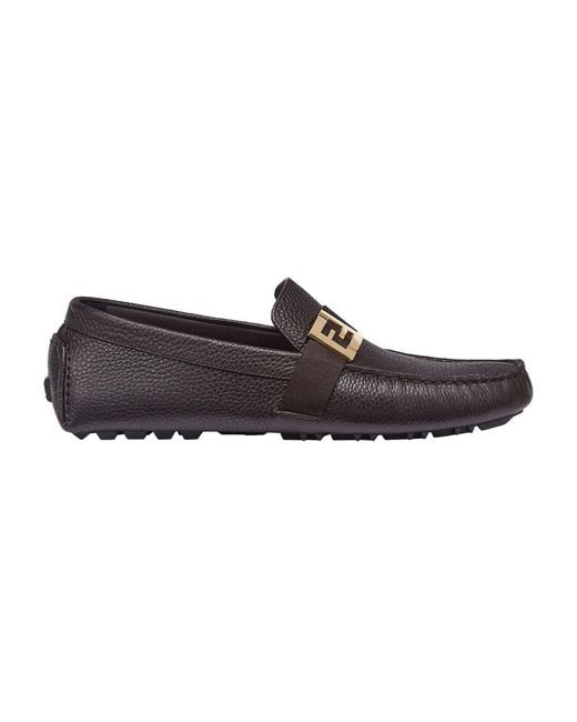Fendi Brown Driving Loafers for men