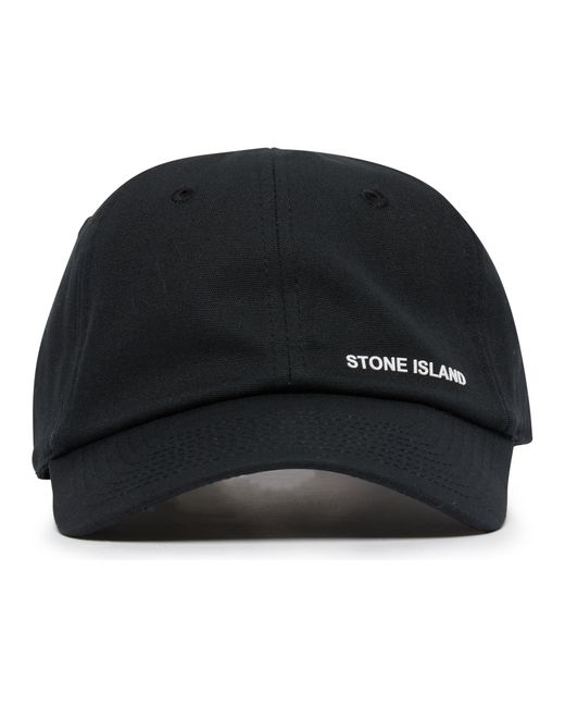Stone Island Black Logo Cap for men