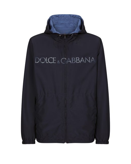 Dolce & Gabbana Blue Reversible Jacket With Hood for men