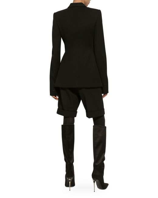 Dolce & Gabbana Black Wool Gabardine Shorts