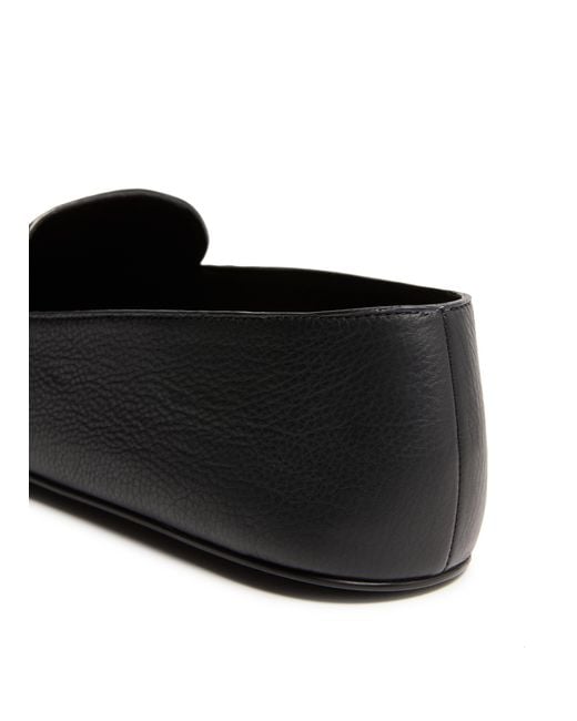 The Row Black Leo Loafers