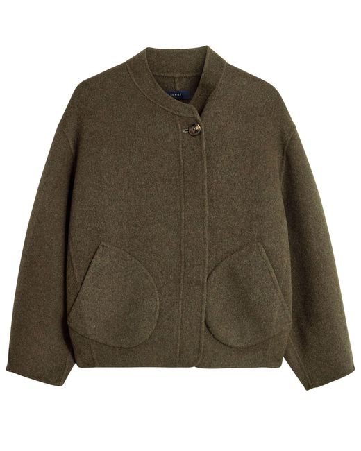 Soeur Green Windsor Wool Coat