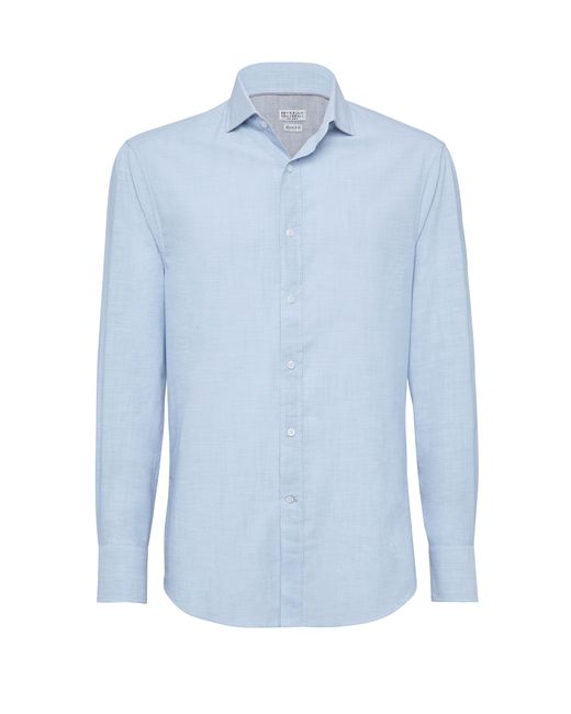 Brunello Cucinelli Hemd aus Oxford in Blue für Herren
