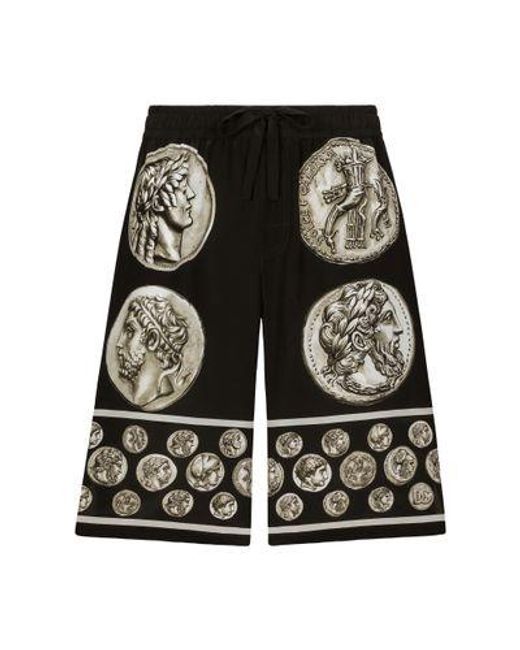 Dolce & Gabbana Black Bermuda Jogging Pants for men