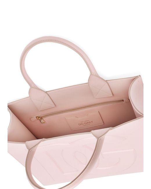Dolce & Gabbana Pink Kleiner Shopper DG Daily aus Kalbsleder